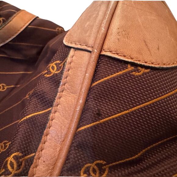 GUCCI x VINTAGE 70's GG Boston Bag in Orange Stripe Brown Canvas Doctor Bag - Picture 15 of 16
